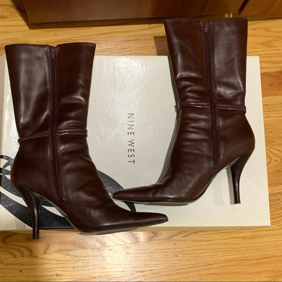 Nine West women’s genuine leather heel boots - Picture 3 of 10